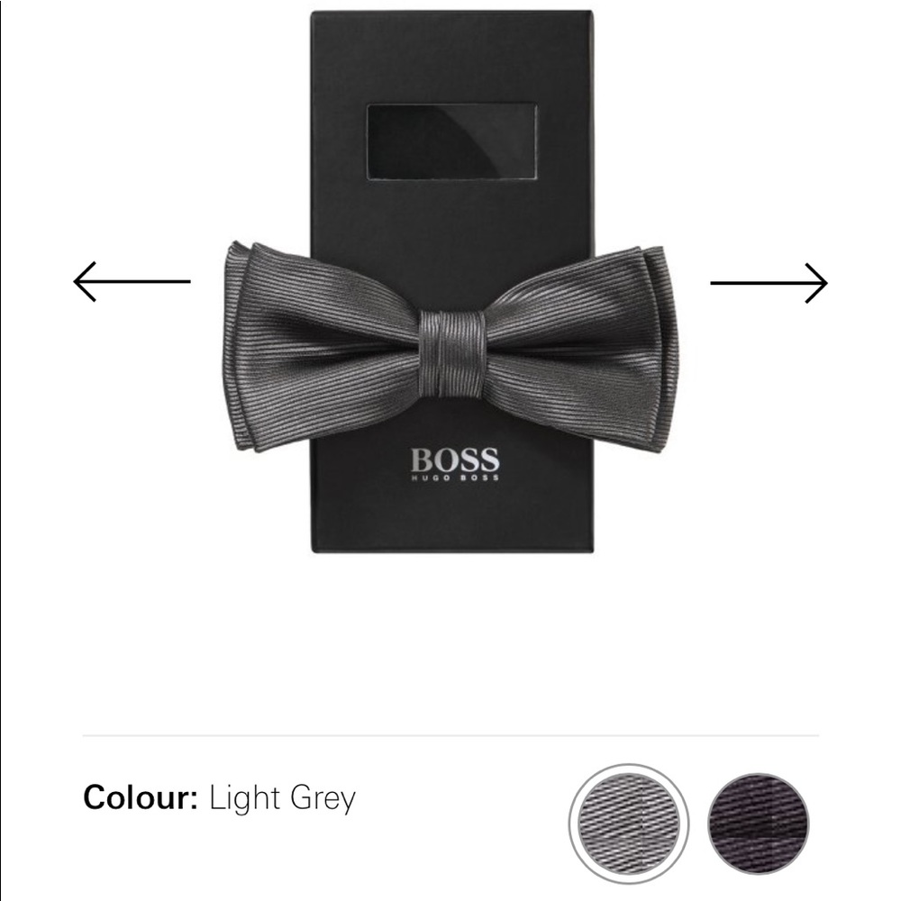 Hugo Boss Self Tie Bow Tie Silk Grey